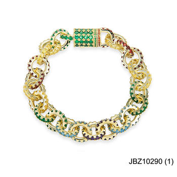 Jasen Jewelry Simple Design Circle Link Male Chain Bracelets