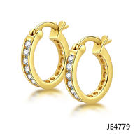 Jasen Jewelry Fashion Design Gold Plated Hoop Earrings