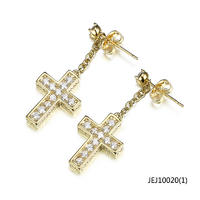 Jasen Jewelry Religion Earrings Cross Drop Earrings