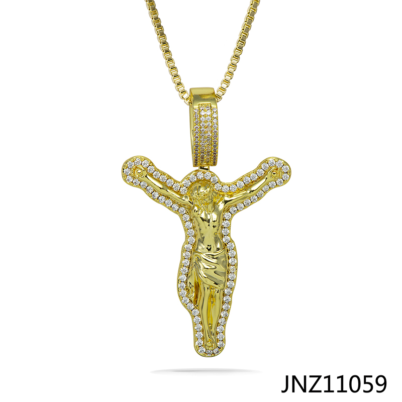 Jasen Jewelry 14K Gold Plated Hip Hop Design Jesus Pendant