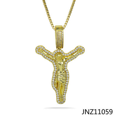 Jasen Jewelry 14K Gold Plated Hip Hop Design Jesus Pendant