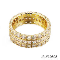 Jasen Jewelry Iced Out Bling Bling Mens Gold Ring