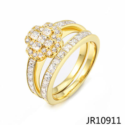 Jasen Jewelry Engagement Ring Clover Design Cross Ring Set