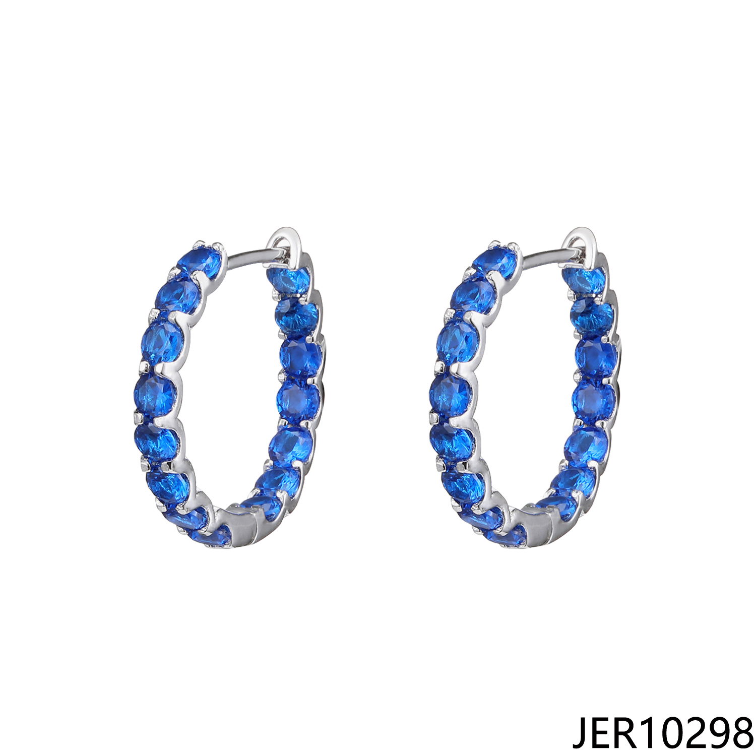 JASEN JEWELRY Blue Zirconia Stone Simple Design Cuff Earring