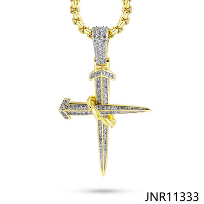 JASEN JEWELRY Nail Cross Pendant with Jesus Crown