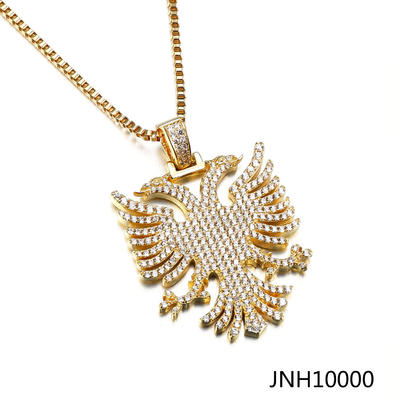 JASEN JEWELRY Two Eagles Gold Pendant Animal Necklace