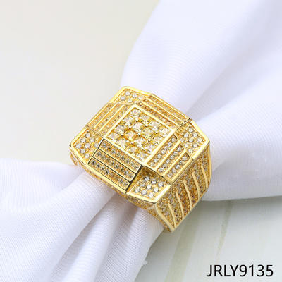 JASEN JEWELRY 925 Silver Mens Gold Rings