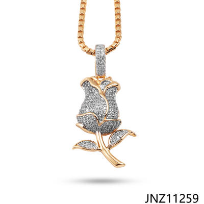 JASEN JEWELRY Rose flower shape 925 silver necklace pendant