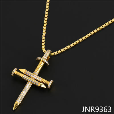 JASEN JEWELRY Two nails crossed pendant necklace religion pendant