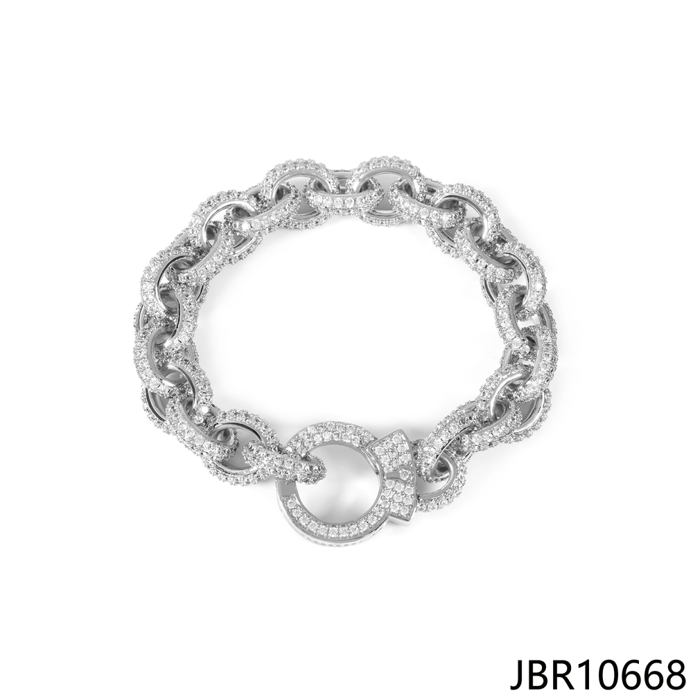 JASEN JEWELRY Handcuff Design Iced Out Bracelets